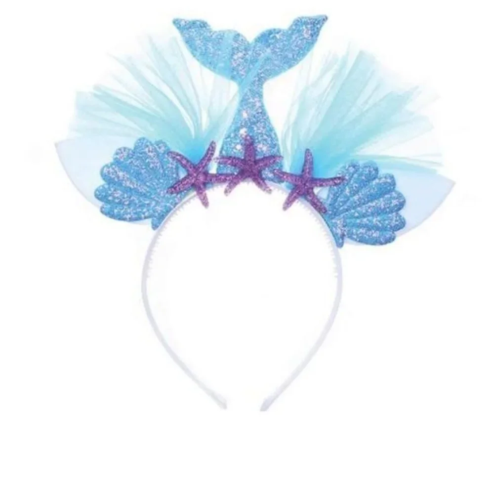 Mermaid Mystical Waters Halloween Costume 4/6 Dress, Headband, Face Gems Girls